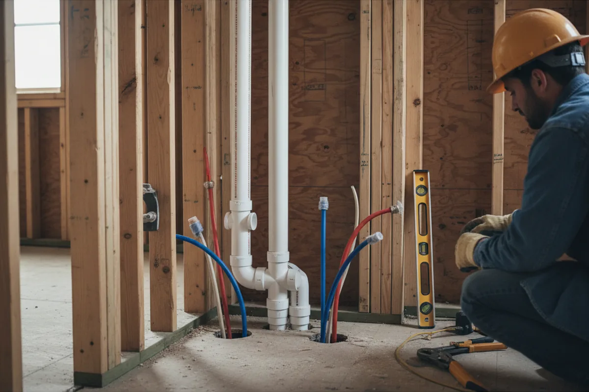 Drain and supply rough-in during Drain Cleaning in Green Valley
